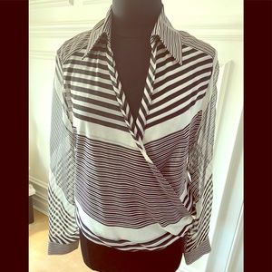 Authentic Gucci silk striped blouse